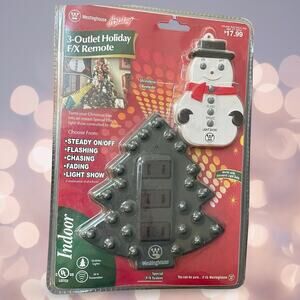 Westinghouse 3 Outlet Wireless Remote Snowman Light Show Chasing Flashing NEW